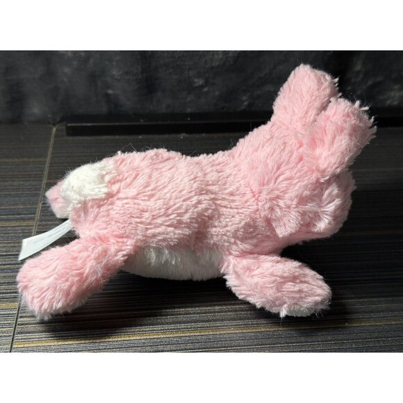 8" Animal Adventure Plush Pink White Plush Laying Easter Bunny Stuffed Rabbit - Picture 8 of 9